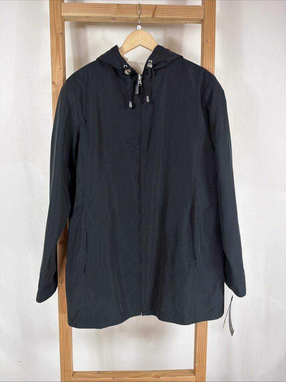 Ensign London Black Tan Reversable Front Zip Closure Jacket #1330 Size LG